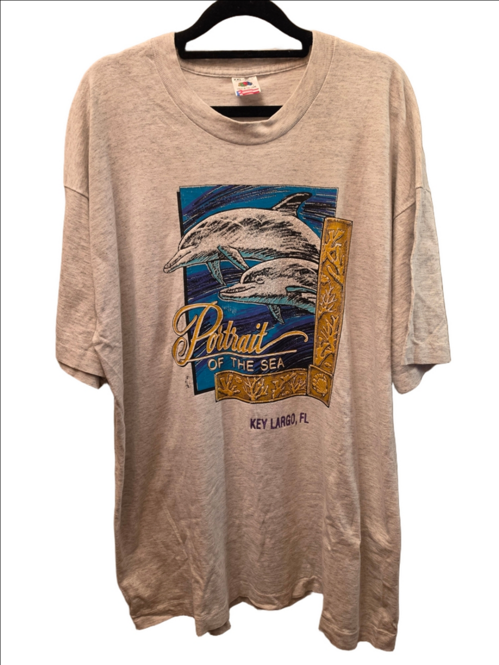 Vintage 90s Dolphin T-Shirt Key Largo Florida Single Stitch USA XXL
